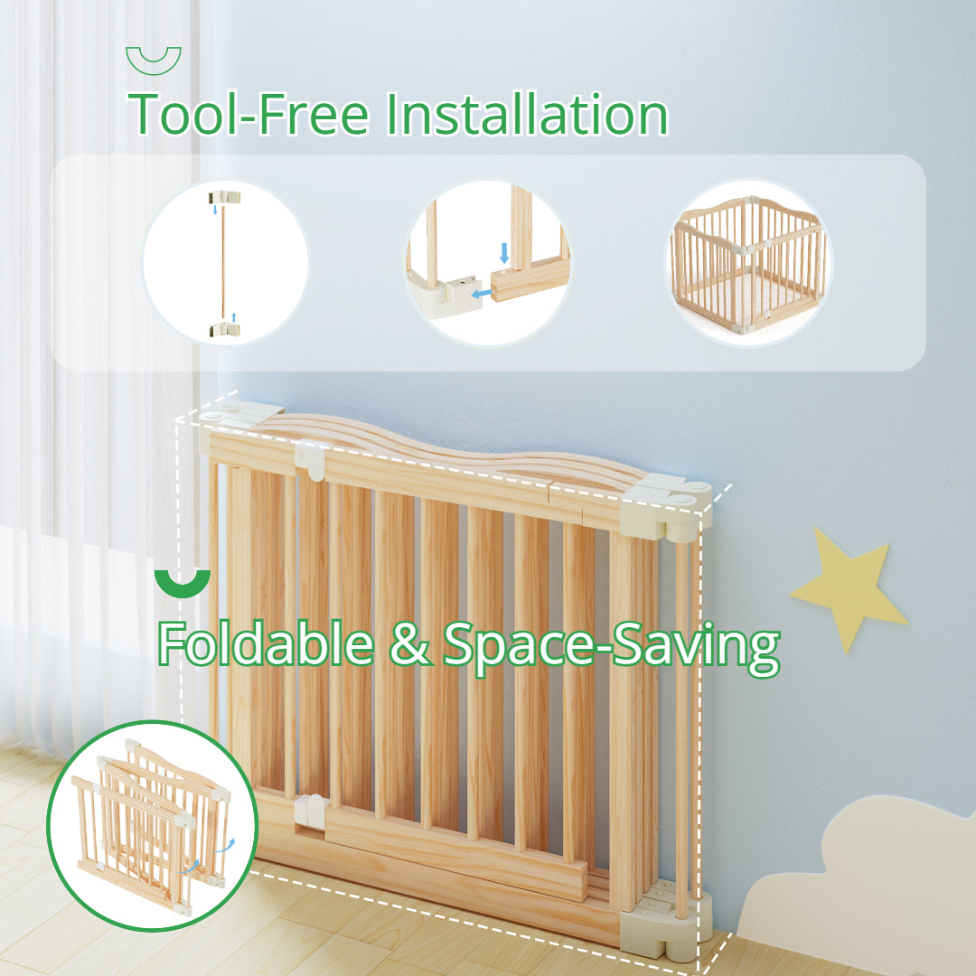 Cocoon - BlueWood® Baby Gate Playpen, Foldable, Paint-Free Baby Playpen